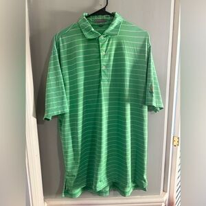 Peter Millar Green Polo Sporty Stripes Medium